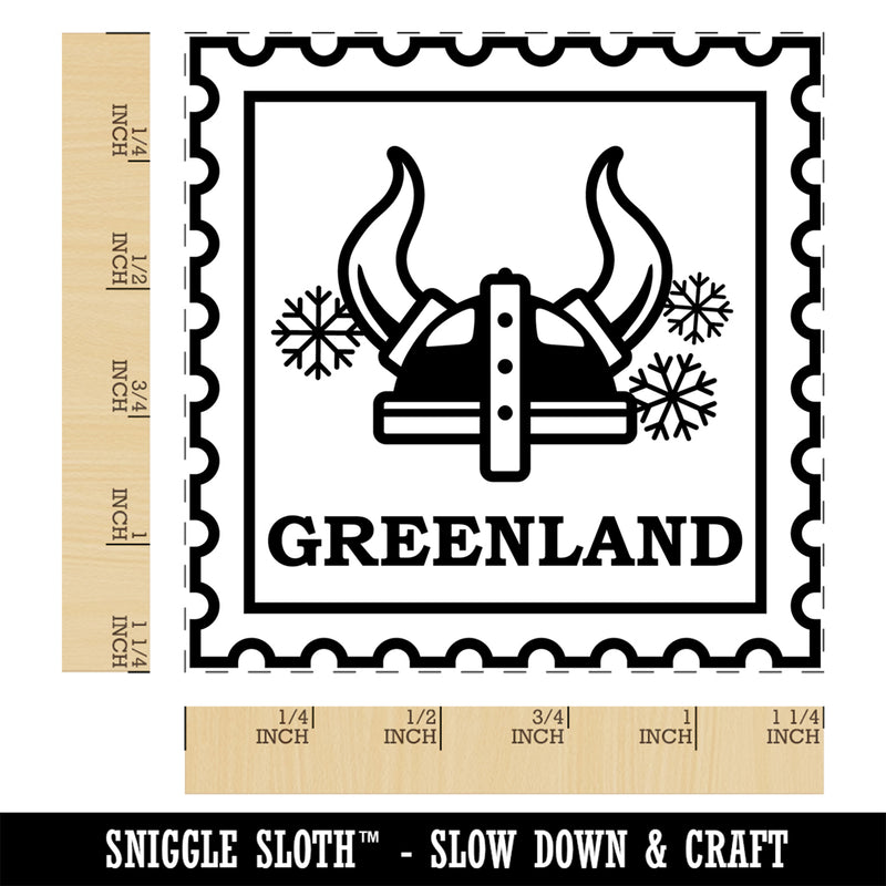 Greenland Travel Viking Helmet Square Rubber Stamp for Stamping Crafting