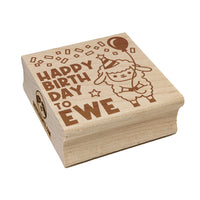 Happy Birthday to Ewe You Lamb Square Rubber Stamp for Stamping Crafting