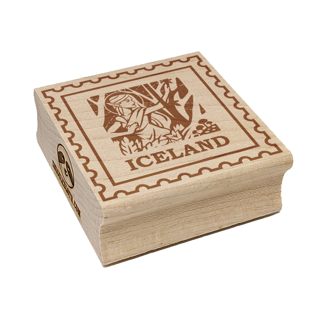 Iceland Travel Nordic Elf Mythology Square Rubber Stamp for Stamping Crafting