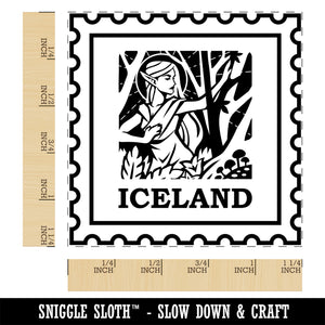 Iceland Travel Nordic Elf Mythology Square Rubber Stamp for Stamping Crafting