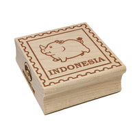 Indonesia Travel Baby Javan Rhinoceros Square Rubber Stamp for Stamping Crafting