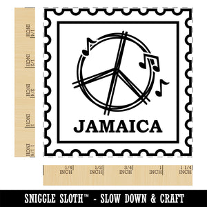 Jamaica Travel Reggae Music Peace Sign Square Rubber Stamp for Stamping Crafting