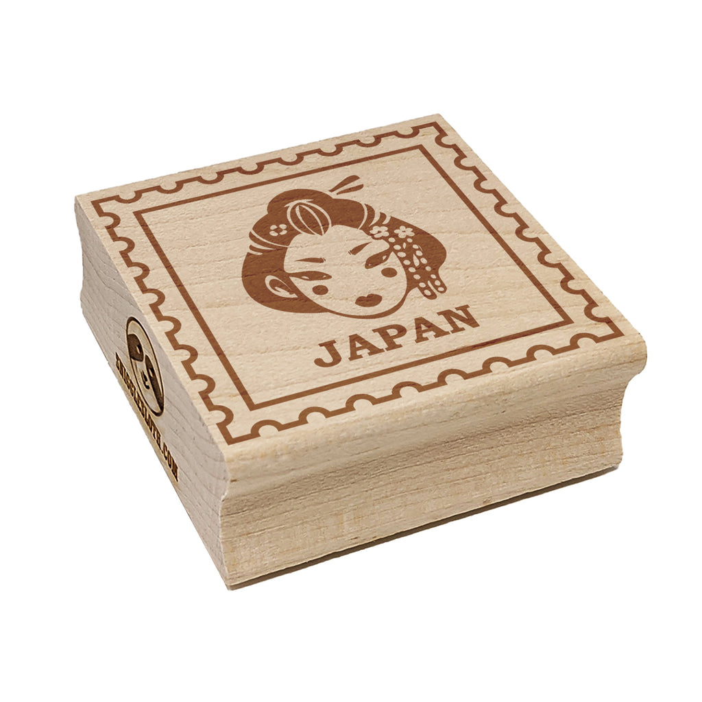 Japan Travel Japanese Geisha Woman Head Square Rubber Stamp for Stamping Crafting