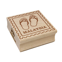 Malaysia Travel Beach Flip Flops Square Rubber Stamp for Stamping Crafting