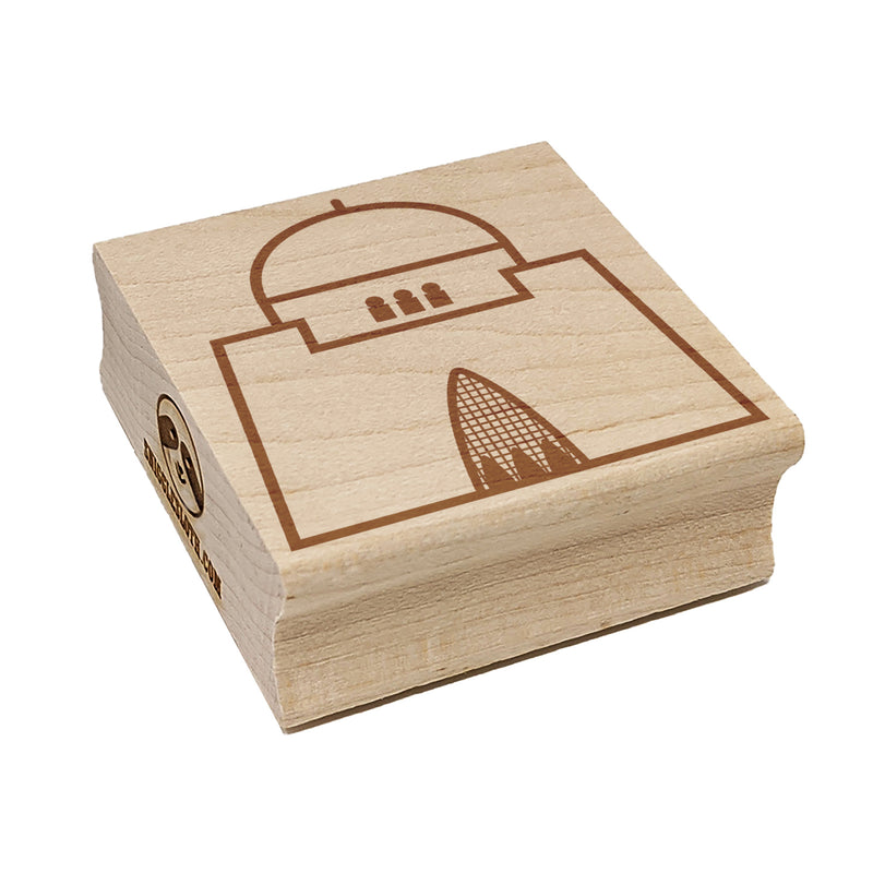 Mazar-e-Quaid Jinnah Mausoleum Square Rubber Stamp for Stamping Crafting