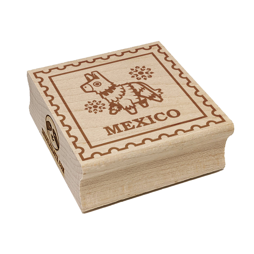Mexico Travel Donkey Pinata Square Rubber Stamp for Stamping Crafting