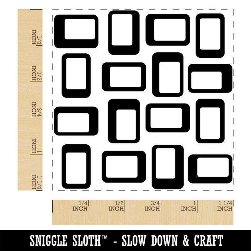 Midcentury Squares Rectangles Square Rubber Stamp for Stamping Crafting