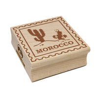 Morocco Travel Saguaro Desert Cactus Square Rubber Stamp for Stamping Crafting