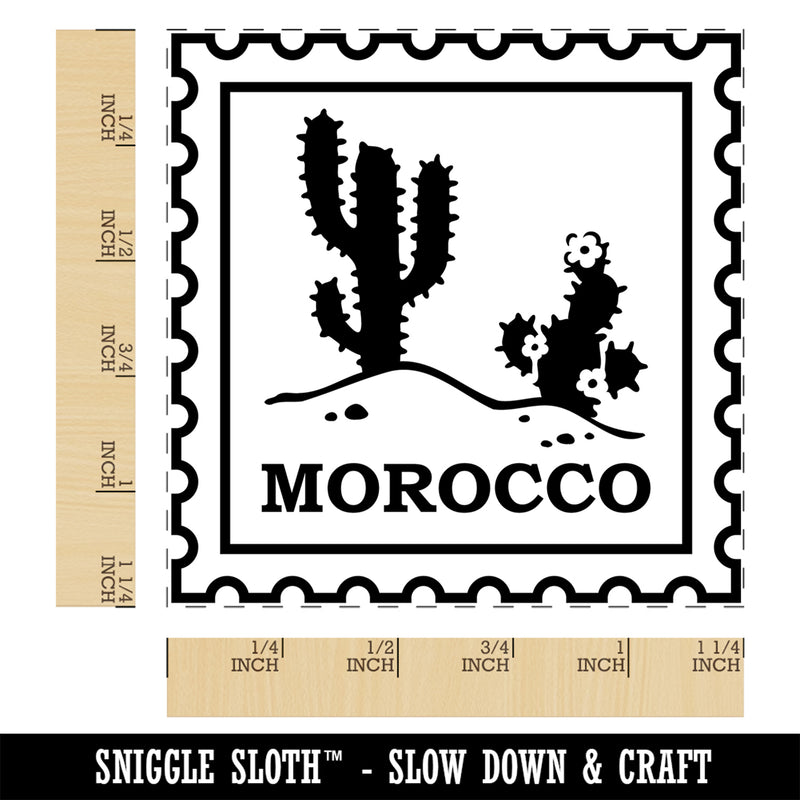 Morocco Travel Saguaro Desert Cactus Square Rubber Stamp for Stamping Crafting