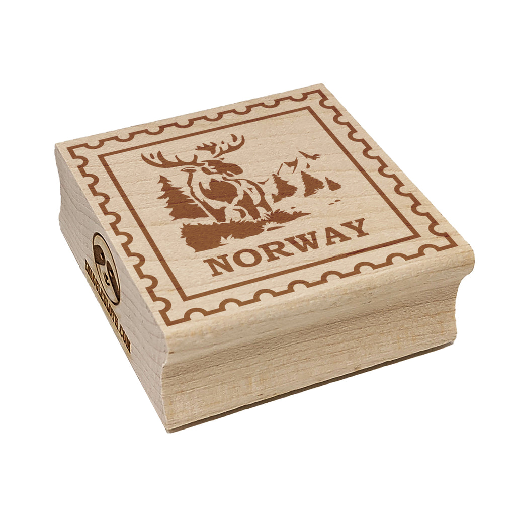 Norway Travel National Animal Moose Square Rubber Stamp for Stamping Crafting