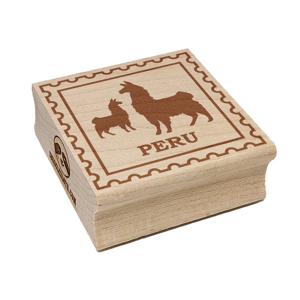 Peru Travel Vicunas Llamas Alpacas Guanacos Square Rubber Stamp for Stamping Crafting