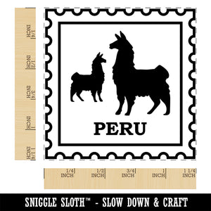 Peru Travel Vicunas Llamas Alpacas Guanacos Square Rubber Stamp for Stamping Crafting