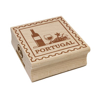 Portugal Travel Port Wine Grapes Square Rubber Stamp for Stamping Crafting