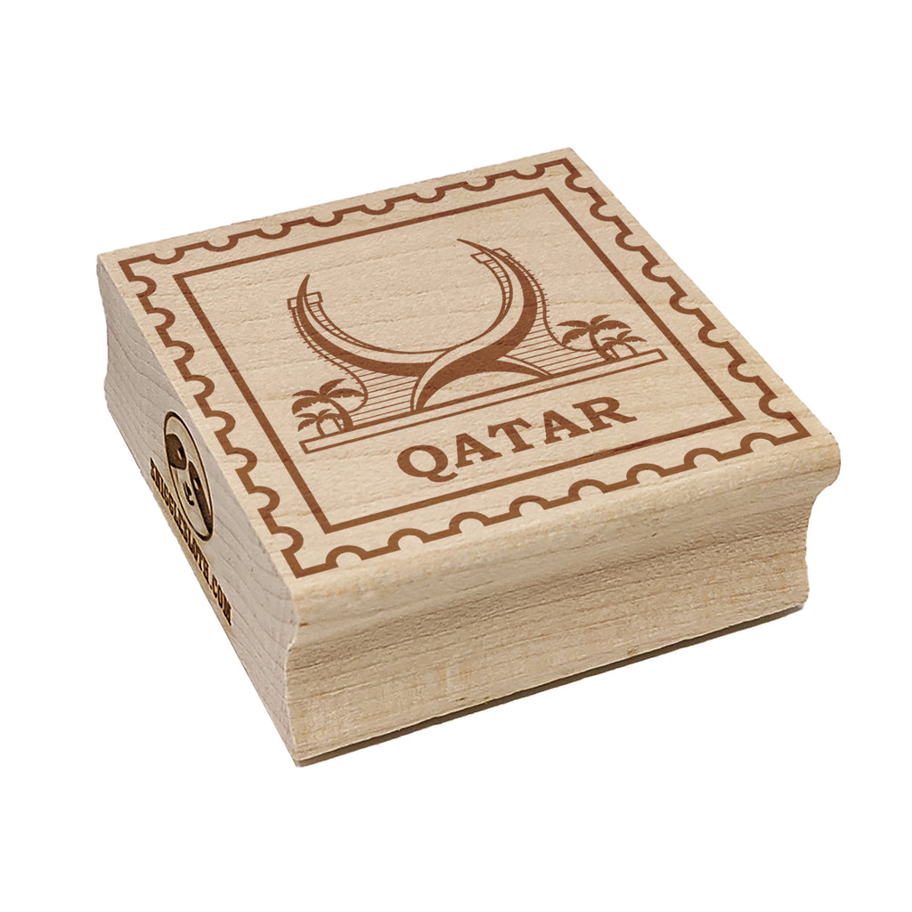 Qatar Travel Katara Towers Hotel Square Rubber Stamp for Stamping Crafting