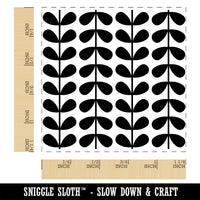 Scandinavian Leaf Stems Square Rubber Stamp for Stamping Crafting