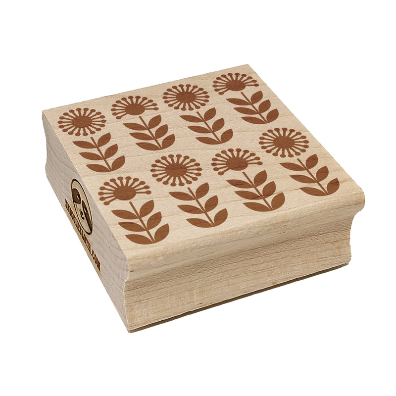 Scandinavian Sunflowers Square Rubber Stamp for Stamping Crafting