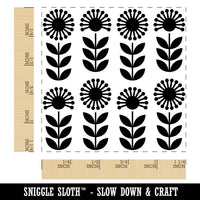 Scandinavian Sunflowers Square Rubber Stamp for Stamping Crafting