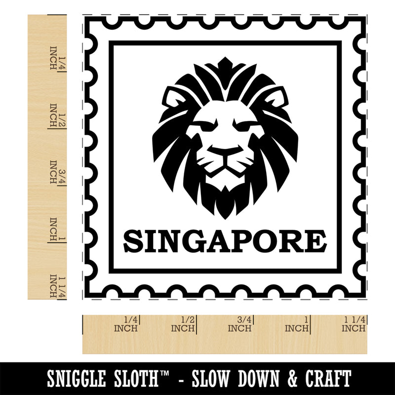 Singapore Travel Lion National Animal Square Rubber Stamp for Stamping Crafting