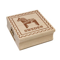 Sweden Travel Dalecarlian Dala Swedish Red Horse Square Rubber Stamp for Stamping Crafting