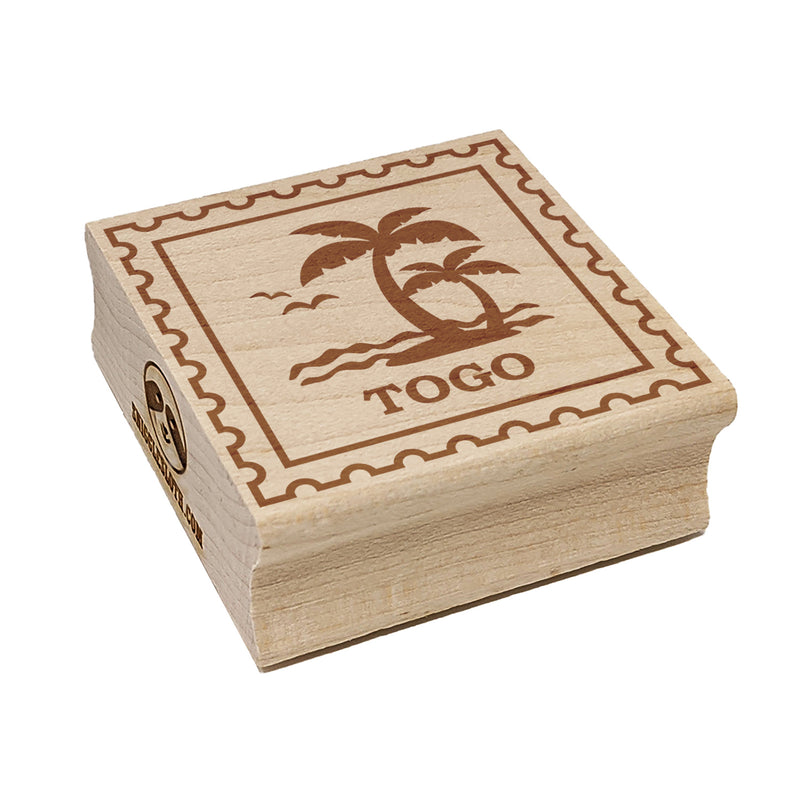 Togo Travel Palm Tree Beach Ocean Waves Square Rubber Stamp for Stamping Crafting