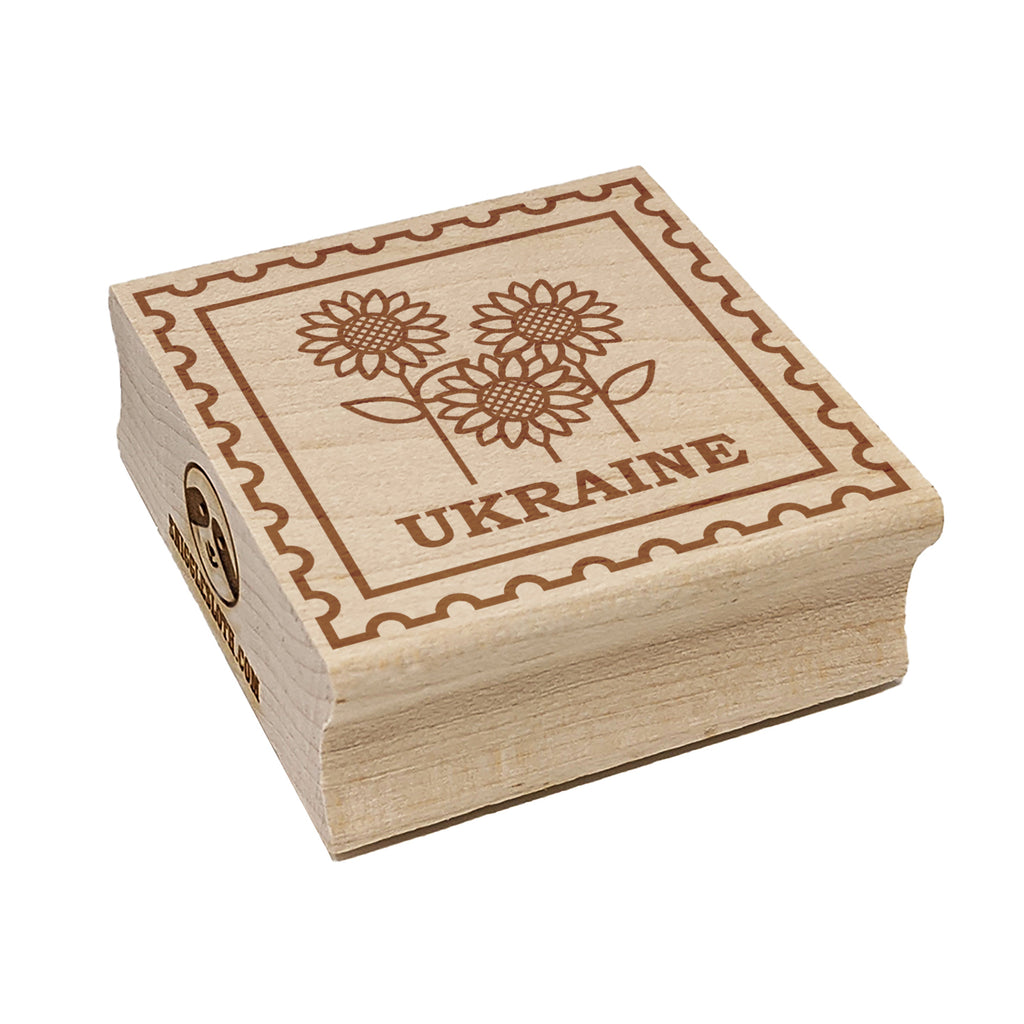 Ukraine Travel National Flower Sunflowers Square Rubber Stamp for Stamping Crafting