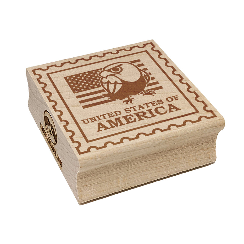 United States of America Travel Bald Eagle US Flag Square Rubber Stamp for Stamping Crafting