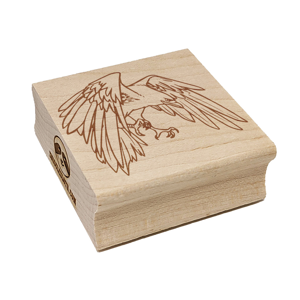 Bird Crow Raven Flying Landing Square Rubber Stamp for Stamping Crafting