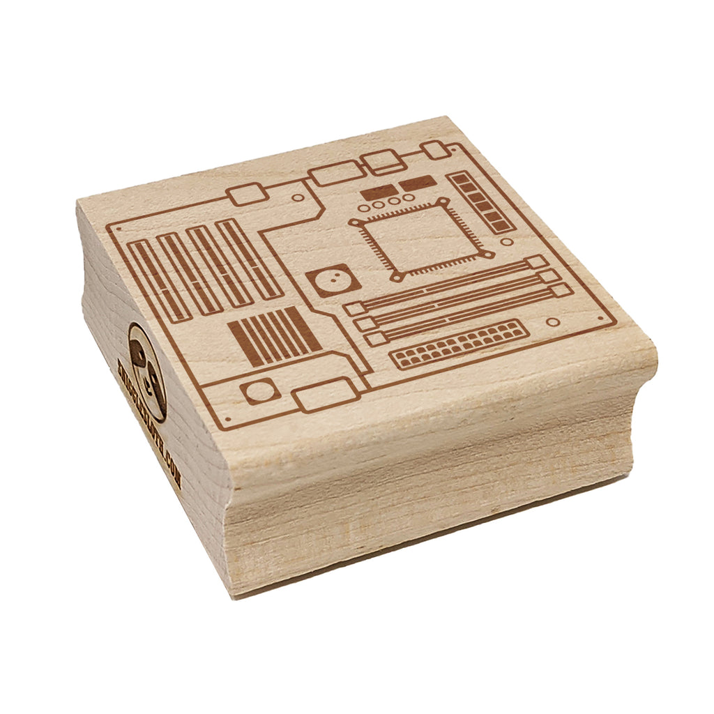 Computer Motherboard Circuit Board Square Rubber Stamp for Stamping Crafting