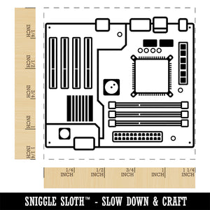 Computer Motherboard Circuit Board Square Rubber Stamp for Stamping Crafting