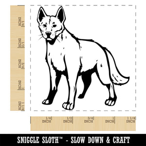 Dingo Australian Wild Dog Square Rubber Stamp for Stamping Crafting