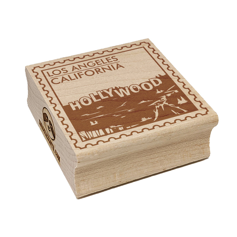 Hollywood Los Angeles California Travel Square Rubber Stamp for Stamping Crafting