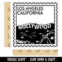 Hollywood Los Angeles California Travel Square Rubber Stamp for Stamping Crafting