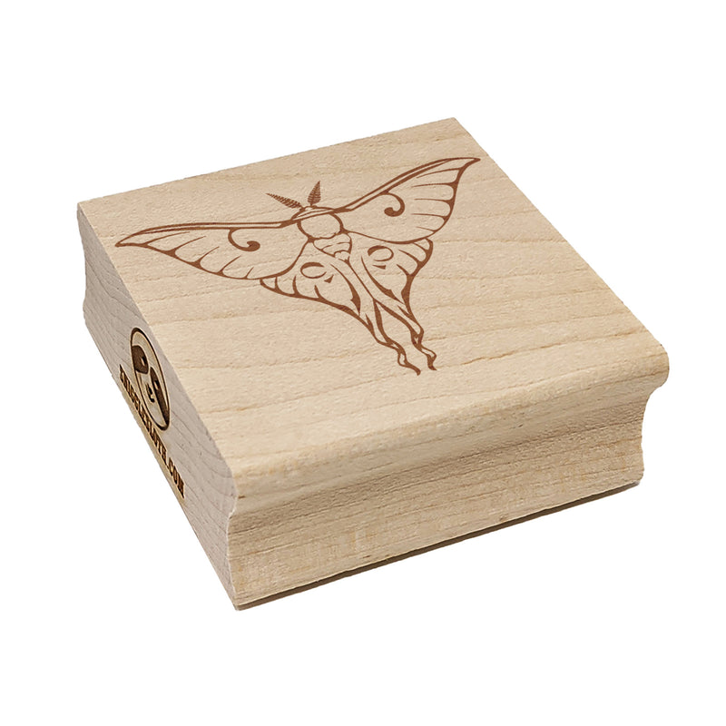 Lunar Moth Flying Insect of the Night Square Rubber Stamp for Stamping Crafting