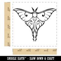 Lunar Moth Flying Insect of the Night Square Rubber Stamp for Stamping Crafting