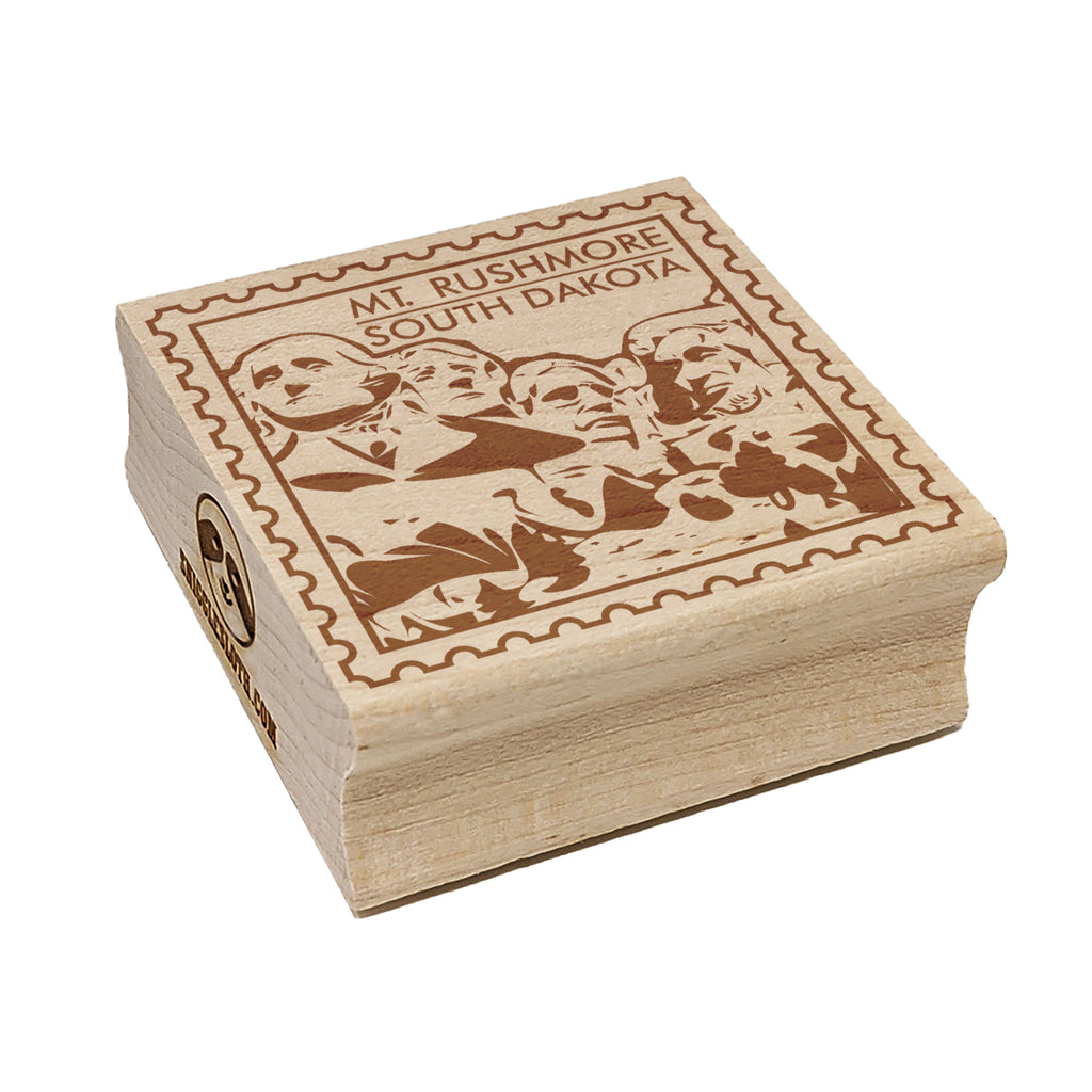 Mount Rushmore South Dakota Travel Square Rubber Stamp for Stamping Crafting