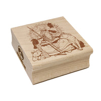 Odin Wodin Norse Mythology God Ravens Wolves Square Rubber Stamp for Stamping Crafting