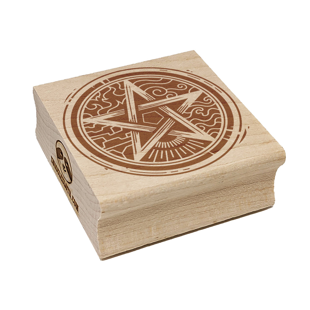 Pentacle Star of Elements Magical Talisman Symbol Square Rubber Stamp for Stamping Crafting