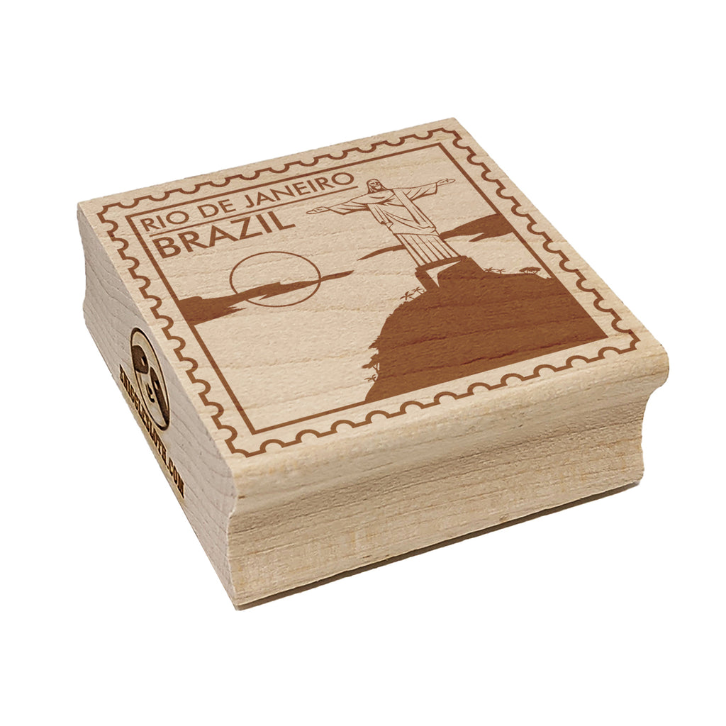 Rio de Janeiro Brazil Christ the Redeemer Travel Square Rubber Stamp for Stamping Crafting