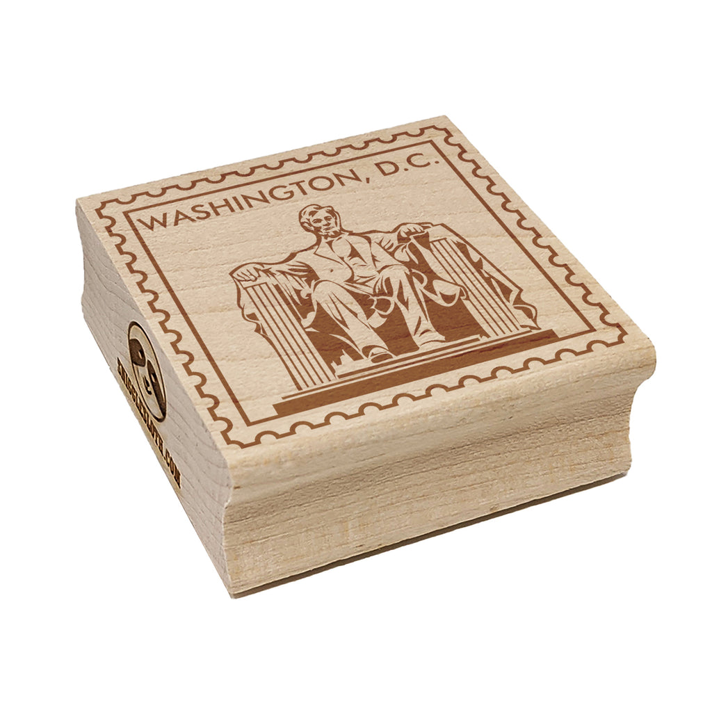 Washington DC Lincoln Memorial Travel Square Rubber Stamp for Stamping Crafting
