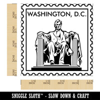 Washington DC Lincoln Memorial Travel Square Rubber Stamp for Stamping Crafting