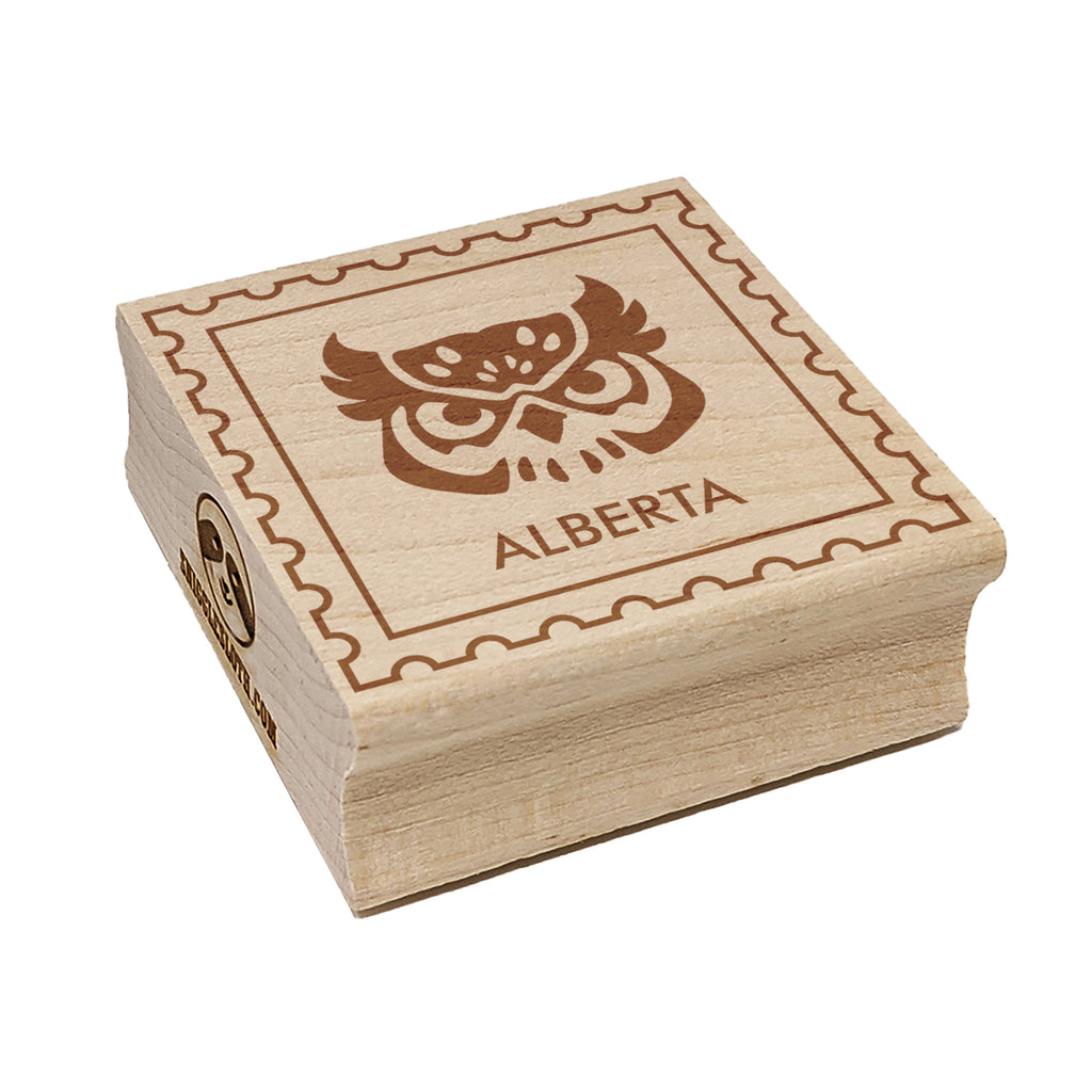 Alberta Canada Destination Travel Square Rubber Stamp for Stamping Crafting