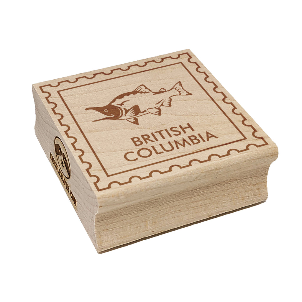 British Columbia Canada Destination Travel Square Rubber Stamp for Stamping Crafting