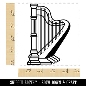 Harp Musical Instrument Square Rubber Stamp for Stamping Crafting