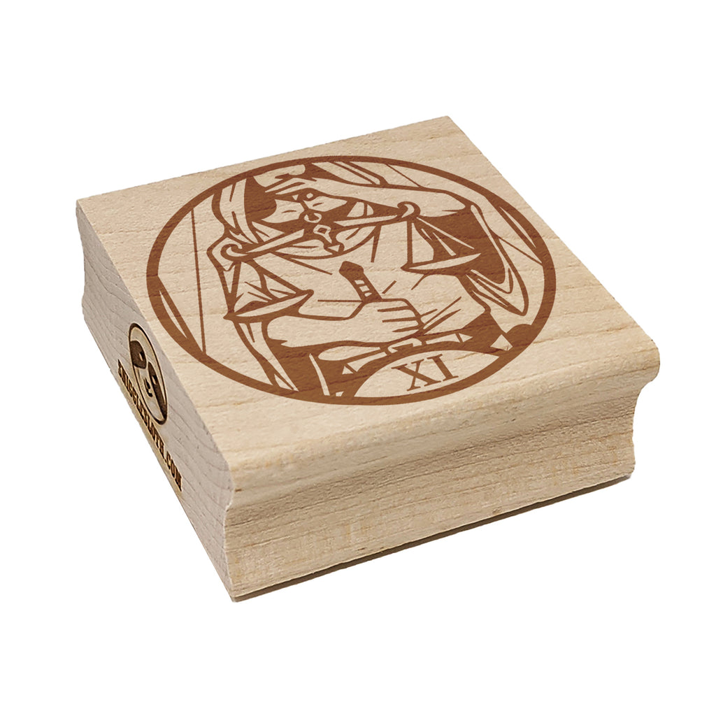 Justice Tarot Major Arcana Square Rubber Stamp for Stamping Crafting