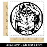 Justice Tarot Major Arcana Square Rubber Stamp for Stamping Crafting
