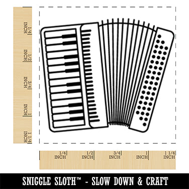 Piano Accordion Musical Instrument Square Rubber Stamp for Stamping Crafting