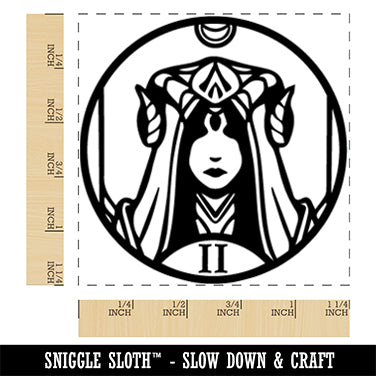 The High Priestess Tarot Major Arcana Square Rubber Stamp for Stamping Crafting