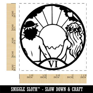 The Lovers Tarot Major Arcana Square Rubber Stamp for Stamping Crafting