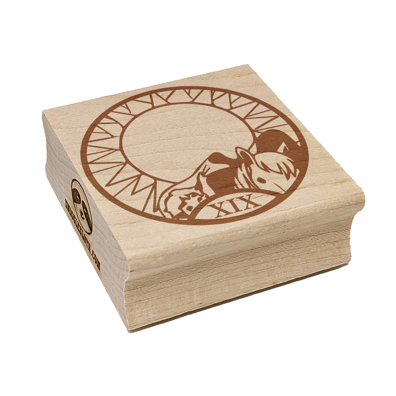 The Sun Tarot Major Arcana Square Rubber Stamp for Stamping Crafting