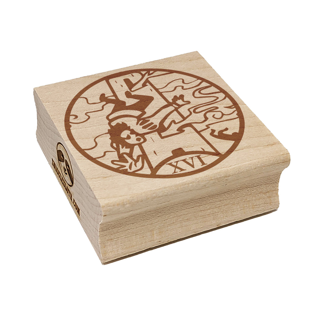 The Tower Tarot Major Arcana Square Rubber Stamp for Stamping Crafting